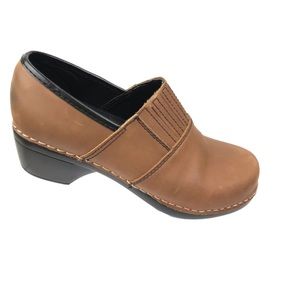 BJORNDAL Brown Leather Clogs Shoes Womens Size 9.5